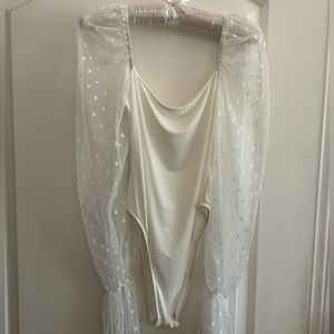 White bridal bodysuit